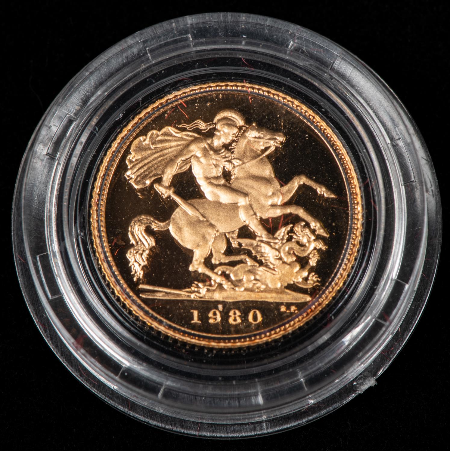 Elizabeth II Half Sovereign 1980, Proof issue, in Royal Mint titled leatherette case Brilliant - Image 3 of 3
