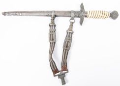 A Third Reich second pattern Luftwaffe officer's dagger, by Alcoso, Solingen, with white grips, in