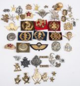 Approximately 55 mainly modern foreign military cap and collar badges etc, including French