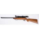 A .22" BSA Meteor air rifle, number TA 20514, with adjustable tangent rearsight and fitted with