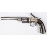 A 6 shot 54 bore Baker's Patent single action long spur transitional percussion revolver, 11½"