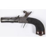 A 16 bore percussion boxlock "man stopper" pocket pistol, by H Nock, London, 6½" overall, turn off