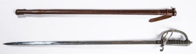 A George V 1821 pattern Royal Artillery officer's sword, etched blade 34" numbered on the back