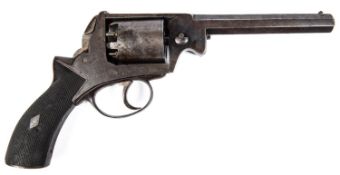 A 5 shot 54 bore Robert Adams self cocking wedge frame percussion revolver, barrel 6" with B'ham