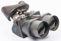 A heavy pair of German 10x80 fixed position binoculars, body marked “D.F. 10x80 D.K.1 31397”, GC £