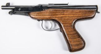 A .177" Diana Mark IV air pistol, the top cocking lever marks incorporating huntress logo, with
