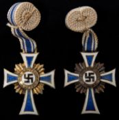 2 Third Reich Mothers Crosses, complete with ribbons. GC (2) £60-70