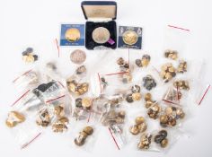 A Royal Welsh Fusiliers Tercentenary medallion in its case, 3 other medallions and a quantity of