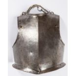 A good heavy Cromwellian breastplate, with rolled collar and gussets, bearing Commonwealth shield