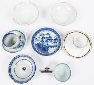 A quantity of china items from the wreck of the Nanking etc., comprising 2 coloured rice bowls; a