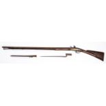 A .65" Volunteer fusil by Waters, c 1770, 58" overall, barrel 38" with London and maker's proofs,