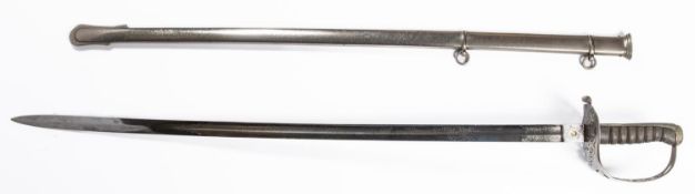 An Edward VII 1887 pattern Heavy Cavalry officer's sword by Henry Wilkinson, blade 35" number