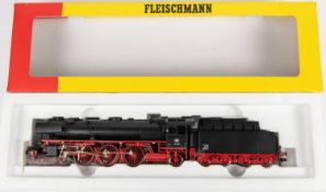 Fleischmann HO Steam Tender Locomotive 4169. A D.B. Class 01 4-6-2 in satin black and red livery, RN