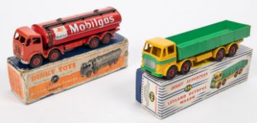 2 Dinky Supertoys. A Foden 14-Ton Tanker Mobilgas (504). In red livery, with red wheels. Plus a