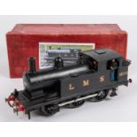 An O gauge kit-built brass and white metal LMS Class 1F 0-6-0T locomotive, 1678, in unlined black