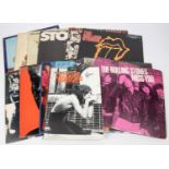 17x Rolling Stones LP record albums and memorabilia, etc. Including; 4x Publicity leaflets for