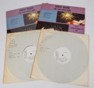 3x David Bowie LP record albums. An RCA white label test pressing of the live double album; Stage.