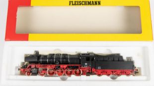 Fleischmann HO Steam Tender Locomotive 4805. A D.B. Class 50 2-10-0 in satin black and red livery,
