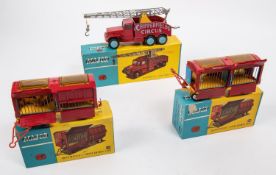 3 Corgi Chipperfields Major Toys. A Circus Crane Truck (1121), complete with line and hook, with