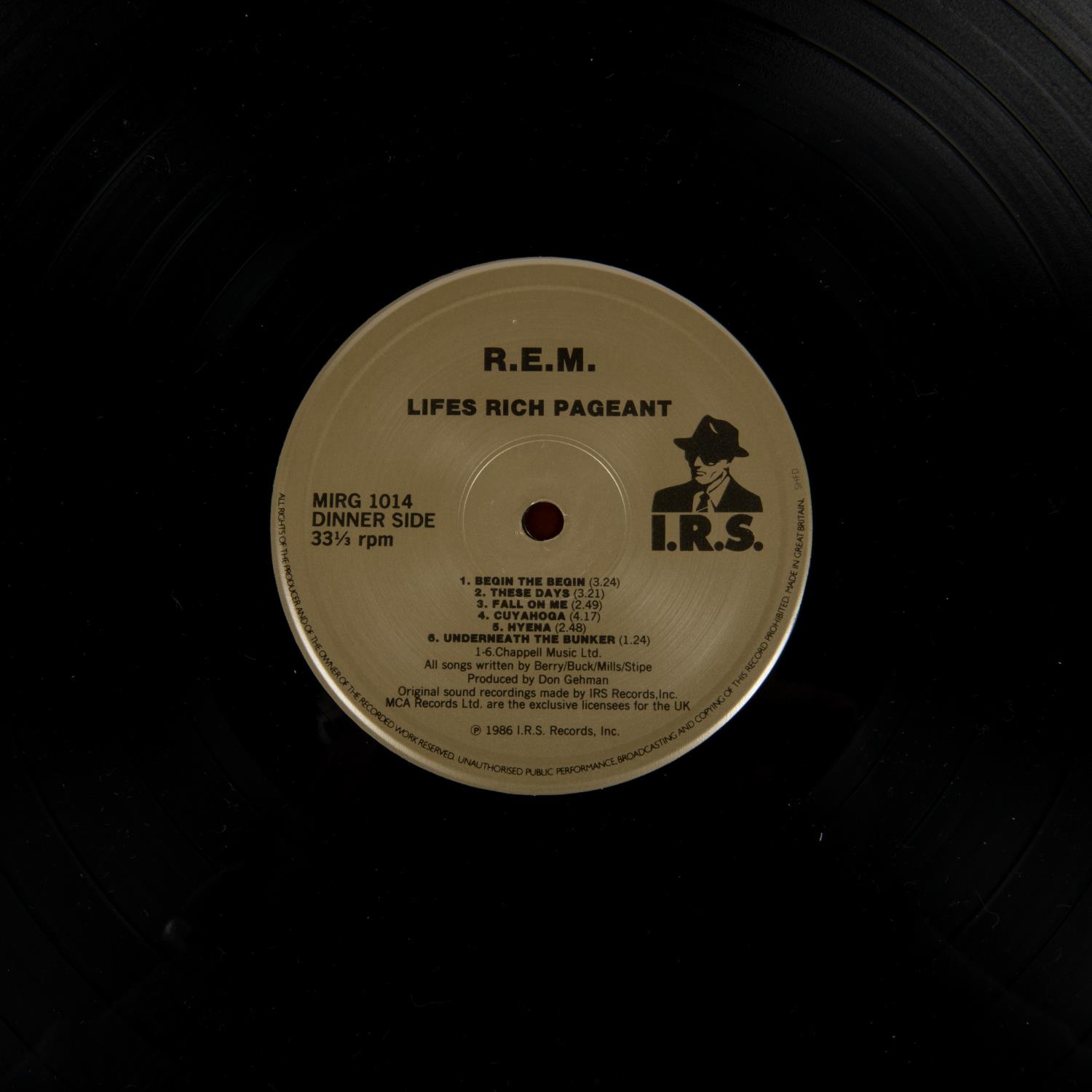 3x R.E.M. LP record albums. Lifes Rich Pageant, MIRG1014. Green, WX234. No.5 Document, MIRG1025. - Image 3 of 3