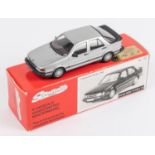 Somerville No.122. SAAB 9000 Turbo 16. In metallic silver with deep maroon interior. Boxed with