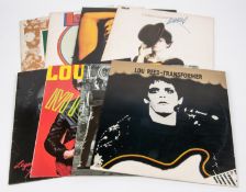8x Lou Reed LP record albums. Including; Transformer (non-laminated cover). Berlin. Sally Can't