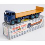 Dinky Toys Foden Flat Truck with Tailboard (903). Example in violet blue with orange flatbed with