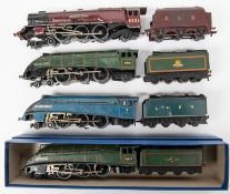 4x Hornby Dublo locomotives for 3-rail running. 3x Class A4 4-6-2 locos; LNER Sir Nigel Gresley 7.