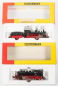 2 Fleischmann HO Steam Locomotives. 4064 DB 2-6-2 tank, RN 064389-0. Plus a 4124 DR Class 537 0-6-