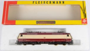 Fleischmann HO Bo-Bo Electric Locomotive 4350. A D.B. Class 120 in cream and maroon livery,