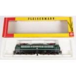 Fleischmann HO Co-Co Electric Locomotive 4380. A D.B. Class 151 in dark green and silver livery,