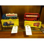 2x Budgie Toys. A Leyland Bulk Milk Tanker (292) in blue with white tank. Together with a London