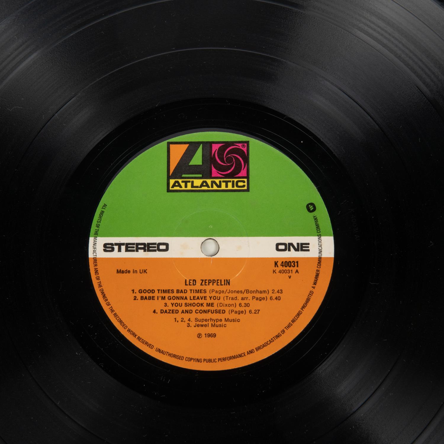 4x Led Zeppelin LP record albums. Led Zeppelin I, K40031 with green and orange Atlantic label. Led - Image 3 of 3