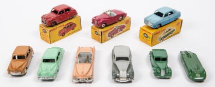 9 Dinky Toys. Sunbeam Alpine Sports (107). In cerise with cream wheels, a factory error with