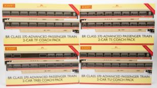 4x Hornby BR Class 370 Advanced Passenger Train 2-Car units. A TF,TRBS, TS and a TU. All boxed.