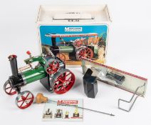 A Mamod live steam Traction Engine (TE1a). Steam Tractor in green with red wheels, etc. Boxed as
