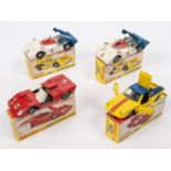 4x Dinky Toys. 2x McLaren M8A Can Am (223) both in blue and white. A Lotus Europa (218) in yellow
