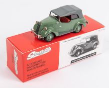 Somerville Models No. 117A. Ford A494A Anglia Tourer. Finished in green with red interior. Boxed