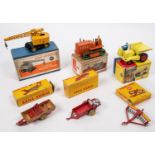6 Dinky Toys. A Muir-Hill Dumper Truck (962) a late example in pale yellow, with red wheels and
