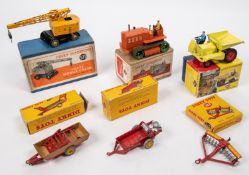 6 Dinky Toys. A Muir-Hill Dumper Truck (962) a late example in pale yellow, with red wheels and