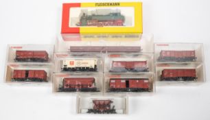 Fleischmann HO 0-10-0 tank locomotive RN8177 allocated to Trier, in regional green and red livery,