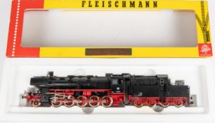 Fleischmann HO Steam Tender Locomotive 4175. A D.B. Class 50 2-10-0 in satin black and red livery,