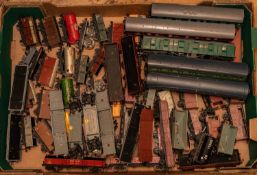 A quantity of mostly Hornby Dublo items. Including 60+ freight wagons; bogie bolster wagons, bogie