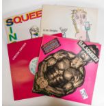 50x LP record albums. Including; 10x Squeeze; UK Squeeze (limited ed. red vinyl), Cat on a Wall (12"