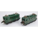 2x O gauge French Hornby Bo-Bo pantograph locomotives for 3-rail running. SNCF BB-8051, in green