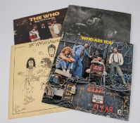 4x The Who LP record albums and memorabilia. Quadrophenia (first pressing). Who Are You. The Who