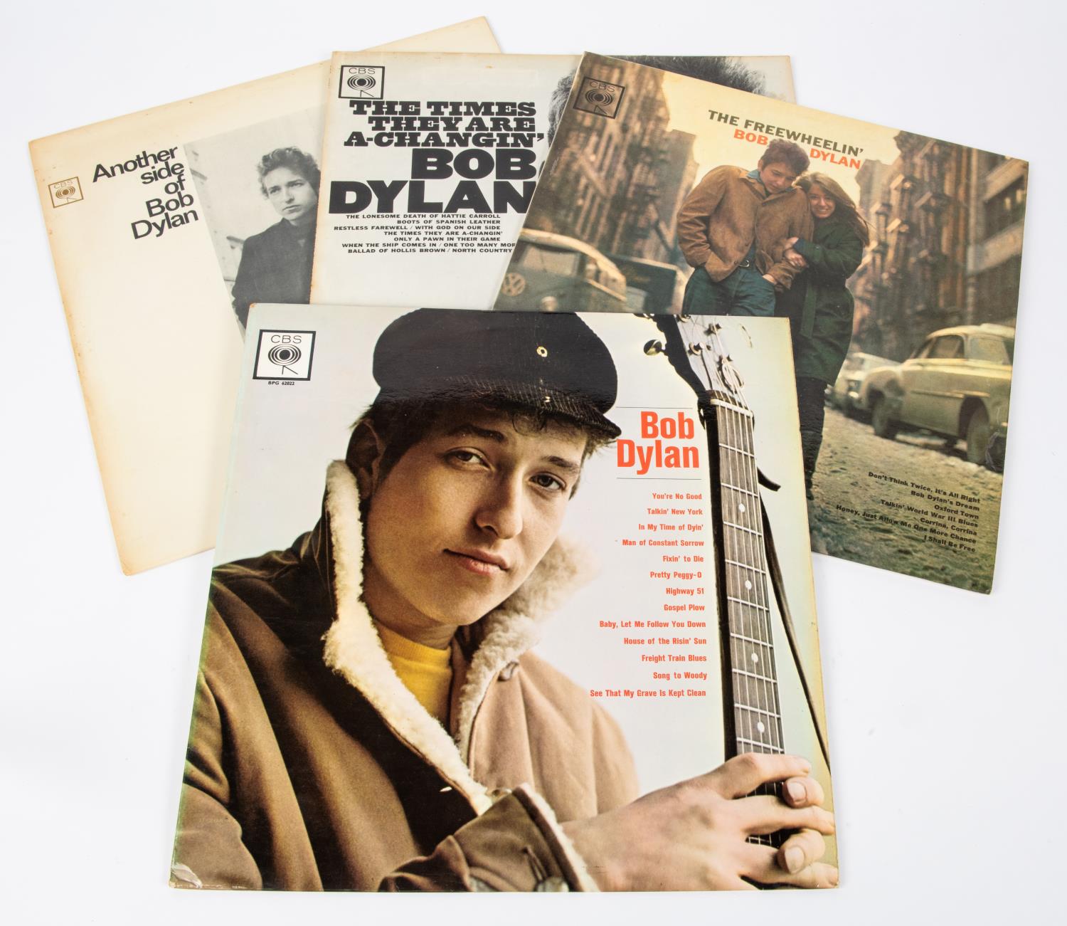 4x Bob Dylan LP record albums and original programmes. A Programme from the famed 1966 tour,