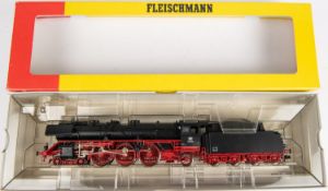 Fleischmann HO Steam Tender Locomotive 4103. A D.B. Class 03 4-6-2, in satin black and red livery,