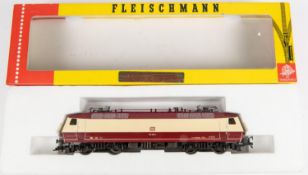Fleischmann HO Bo-Bo Electric Locomotive 4350. A D.B. Class 120 in cream and maroon livery,