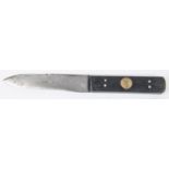 A Green River knife, blade 4½" with scalloped back edge, marked "Green River" and "Cast Steel,